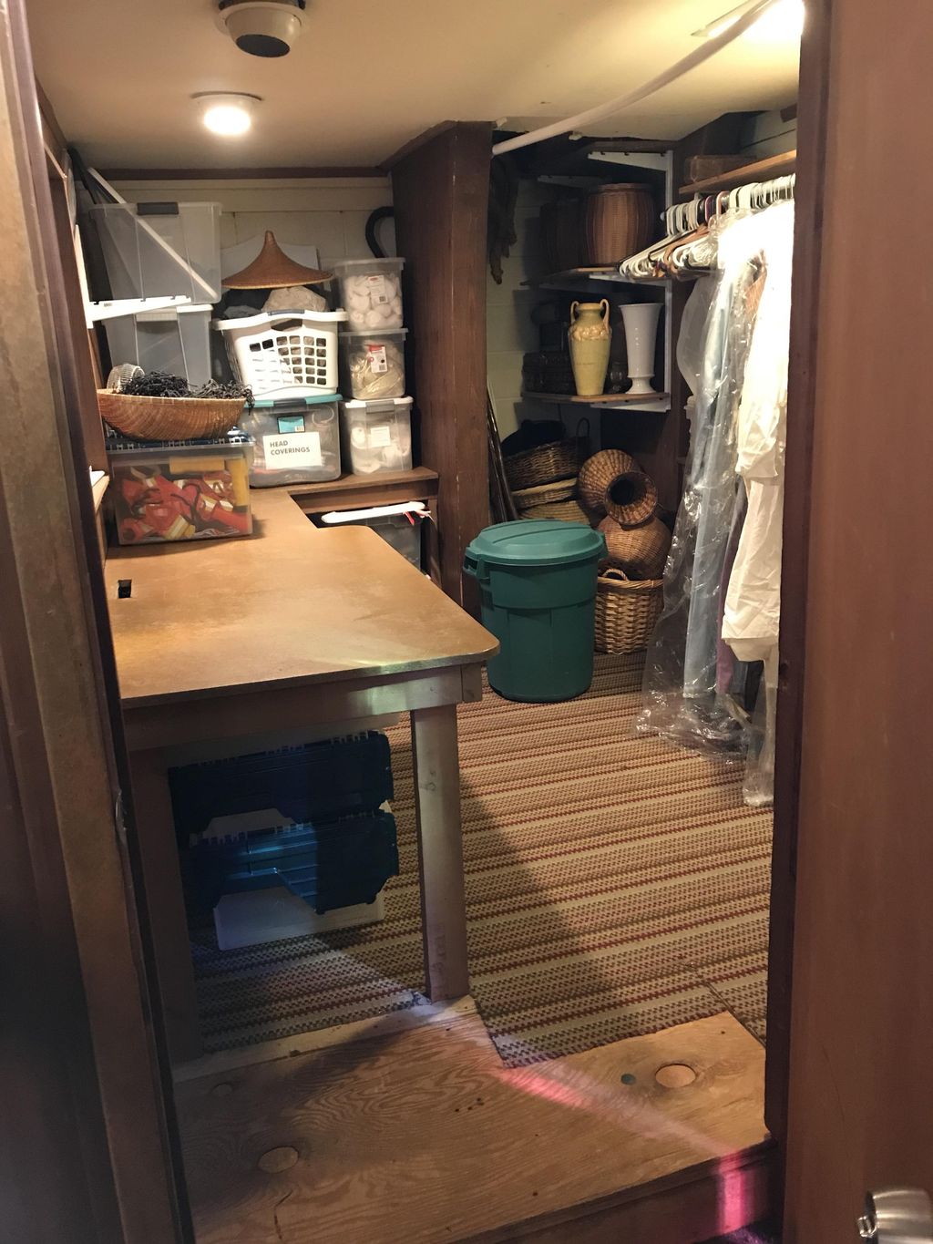 “After” Church costume closet. Clearly labeled bin