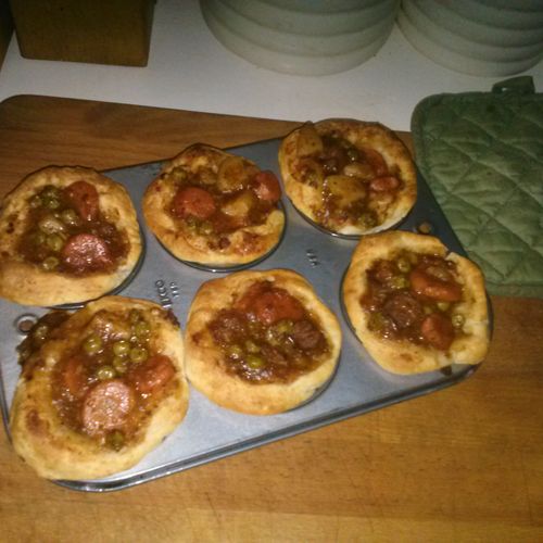 Mini pot pies, beef and chicken