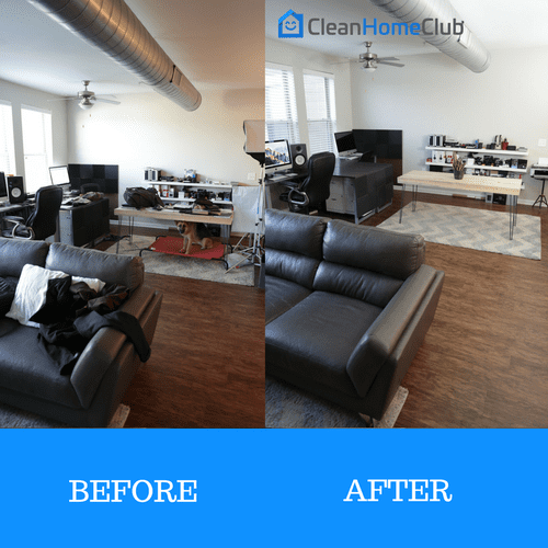 Before/After - Clean Living Room