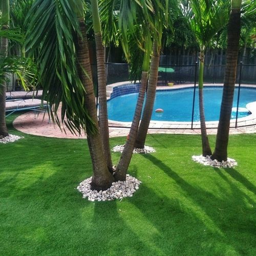 Artificial turf installation to save on water and 