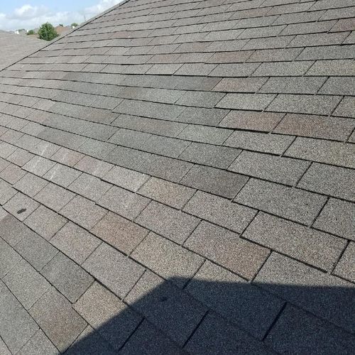 After repairs to a roof damaged by winds