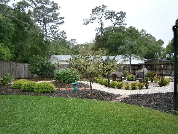 Full view of a landscape installation project.  We