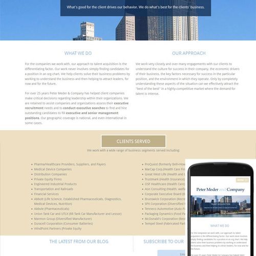 Mobile friendly web site for Chicago headhunting c