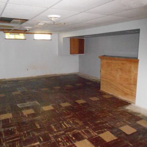Basement remodel: out dated and in rough shape.