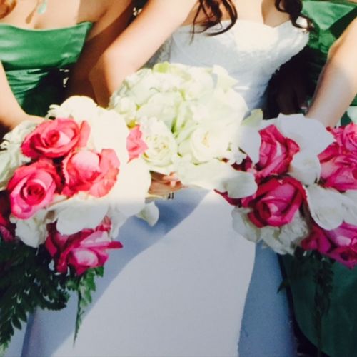 Bridal and bridesmaids bouquet