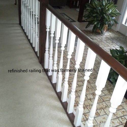 This railing was previously stained and varnished.