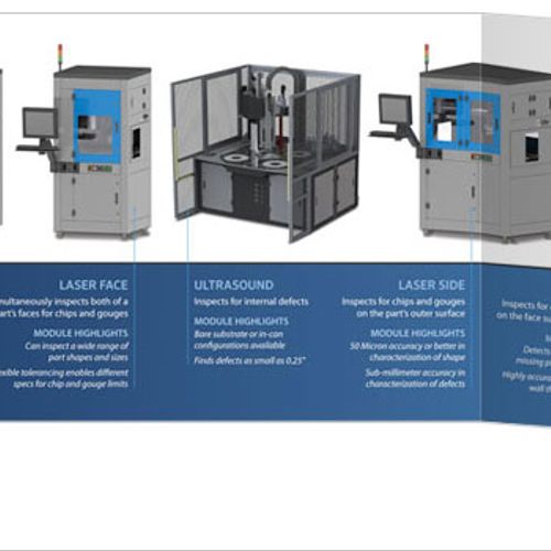 Tri-fold brochure for inspection machines