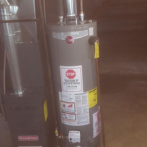 New gas water heater install with expansion tank