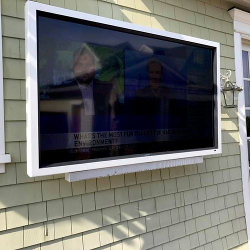 Custom installed a clients outdoor TV with waterpr