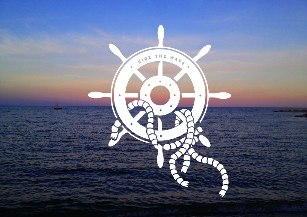 Ride the wave logo mark.