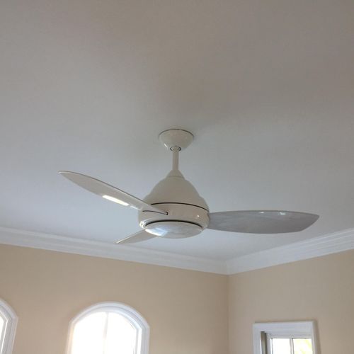 ceiling fan with new electrical box and switch