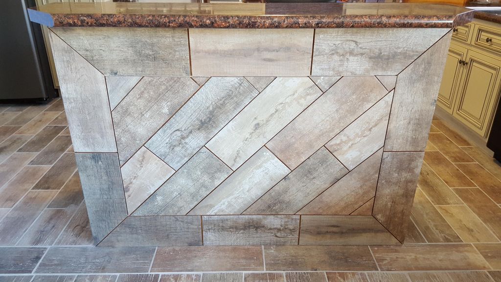 After doing custom tile work on the back of the is