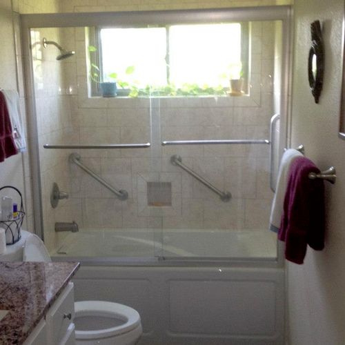 Bathroom remodel and made handicap accessible