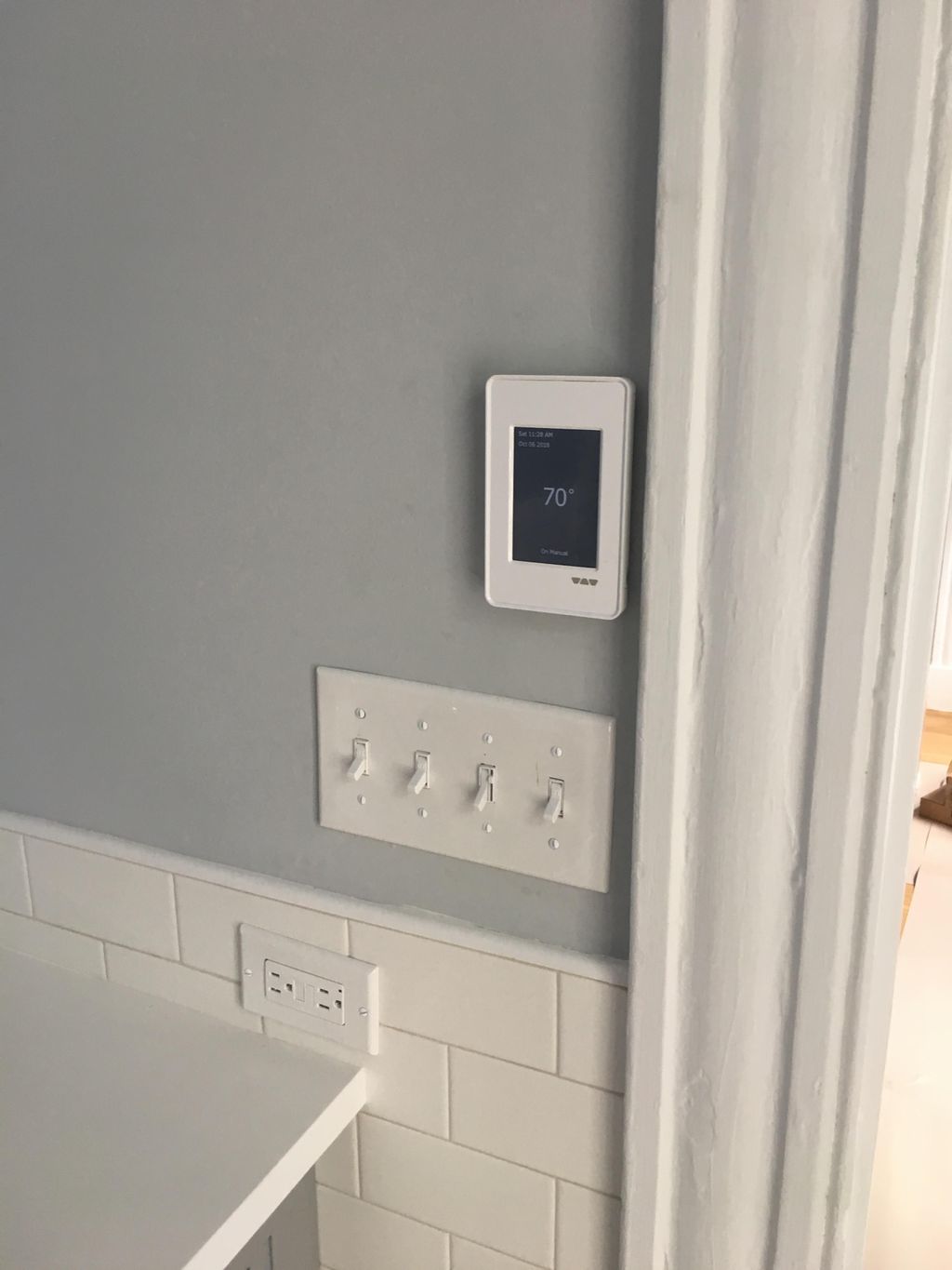 New bathroom floor heat Thermostat and switches