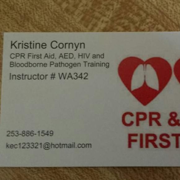 Kris' cpr first aid training