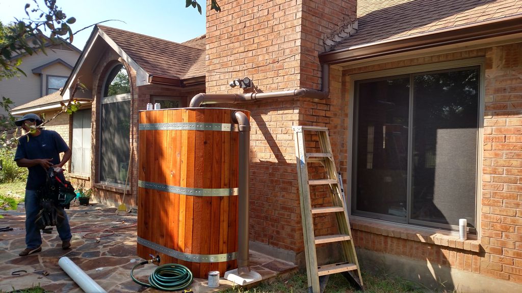 Cedar Wrapped Slim Line Tank, Installed by Best Co