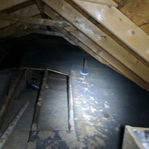 When you go to inspect the attic and find a roof. 