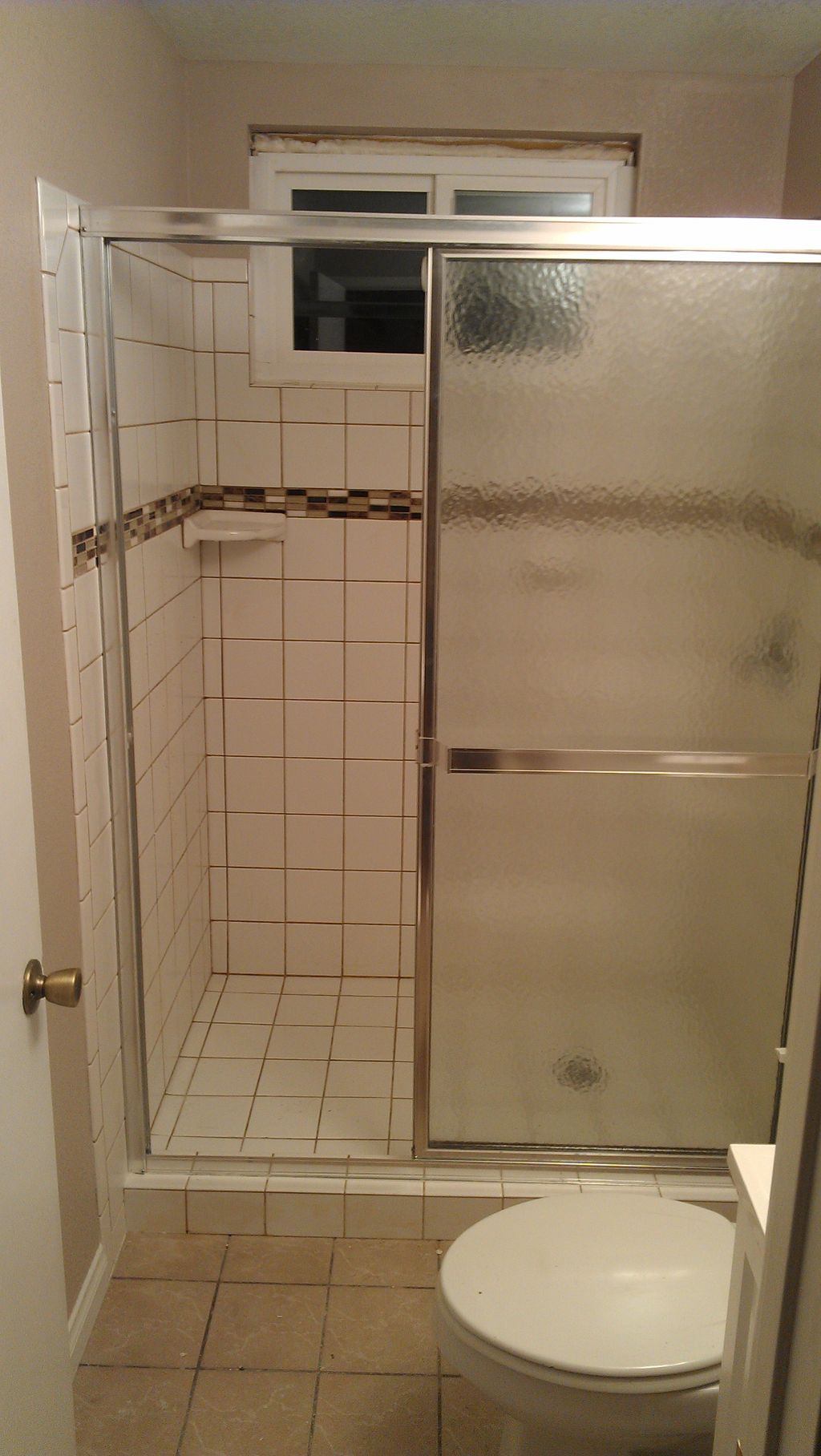was a corner shower