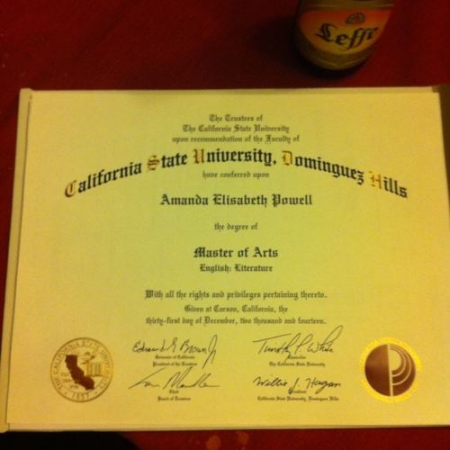 Master of Arts in English Literature from Californ