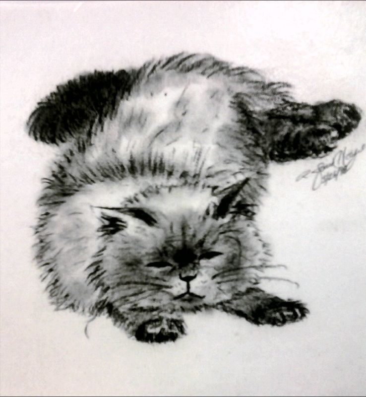 Charcoal on paper.