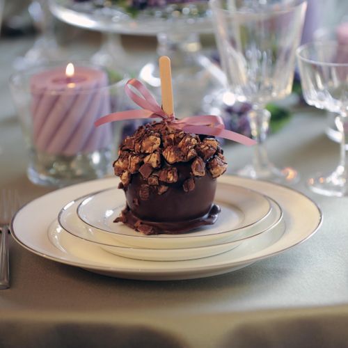 Caramel Chocolate dipped apples with assorted topp