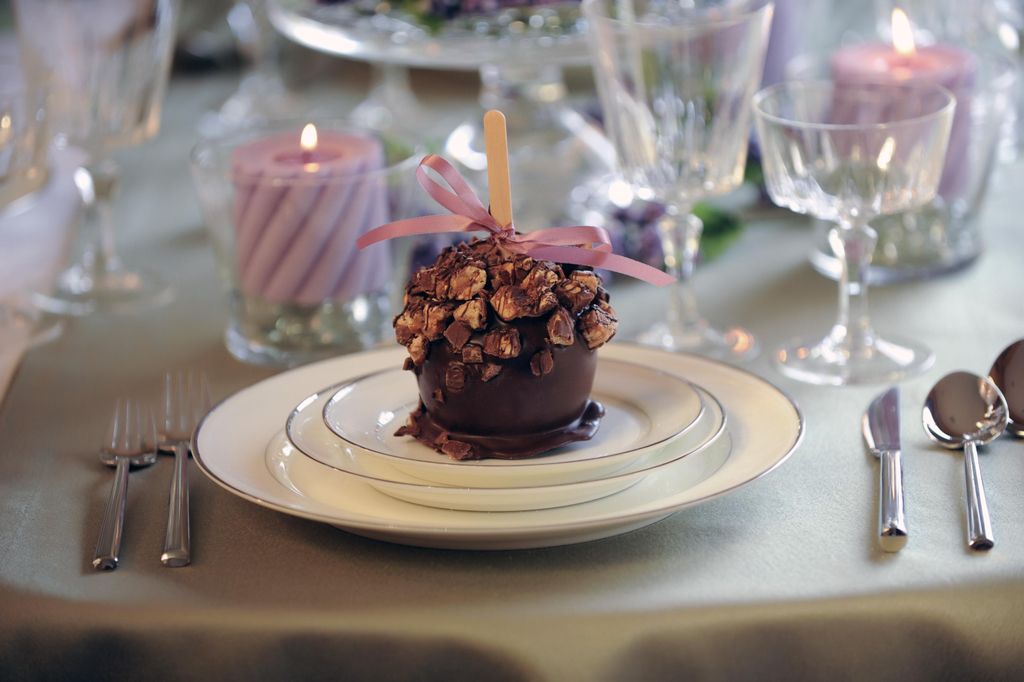 Caramel Chocolate dipped apples with assorted topp