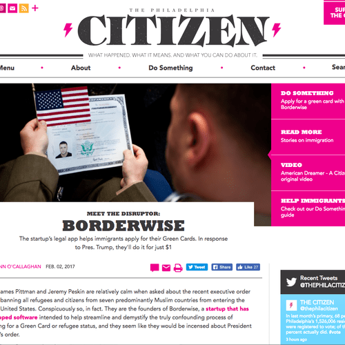 The Citizen features Borderwise.