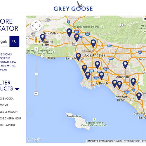 Store Locator for Grey Goose Vodka
