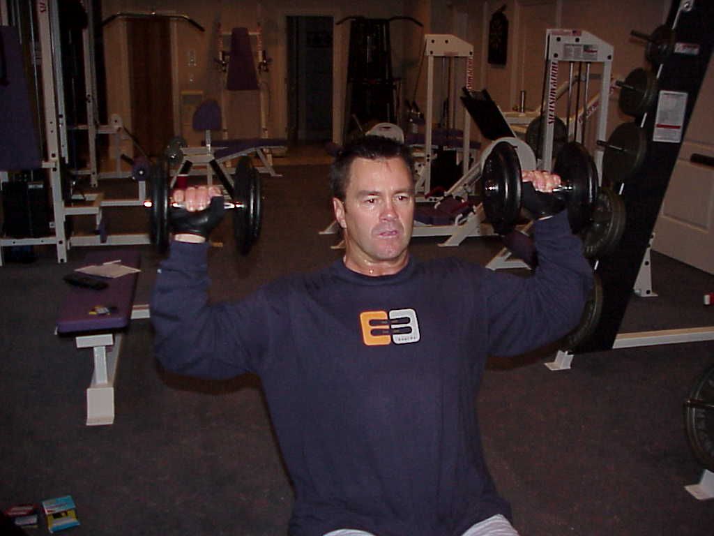 One of our clients in their home gym.