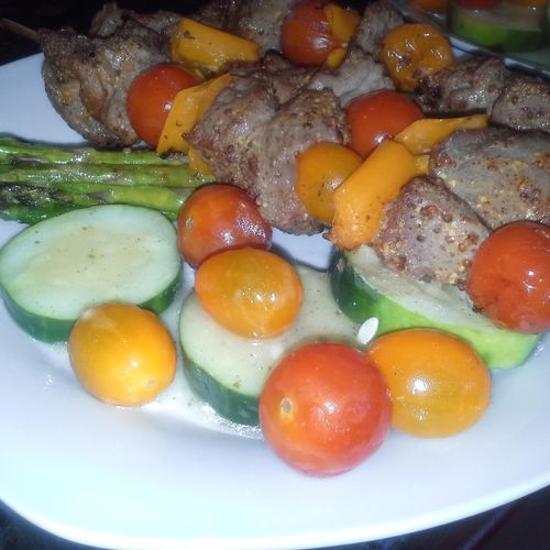 Steak Kabobs with Summer Vegetable Medley