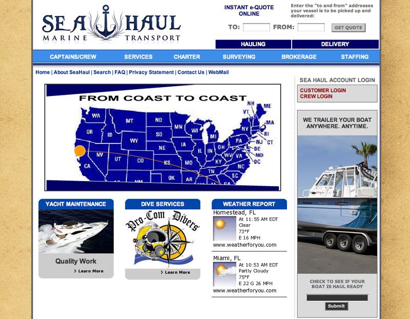 Website Design - Sea-Hal.com