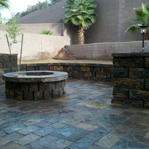 Firepit, Seating, Paver Patio