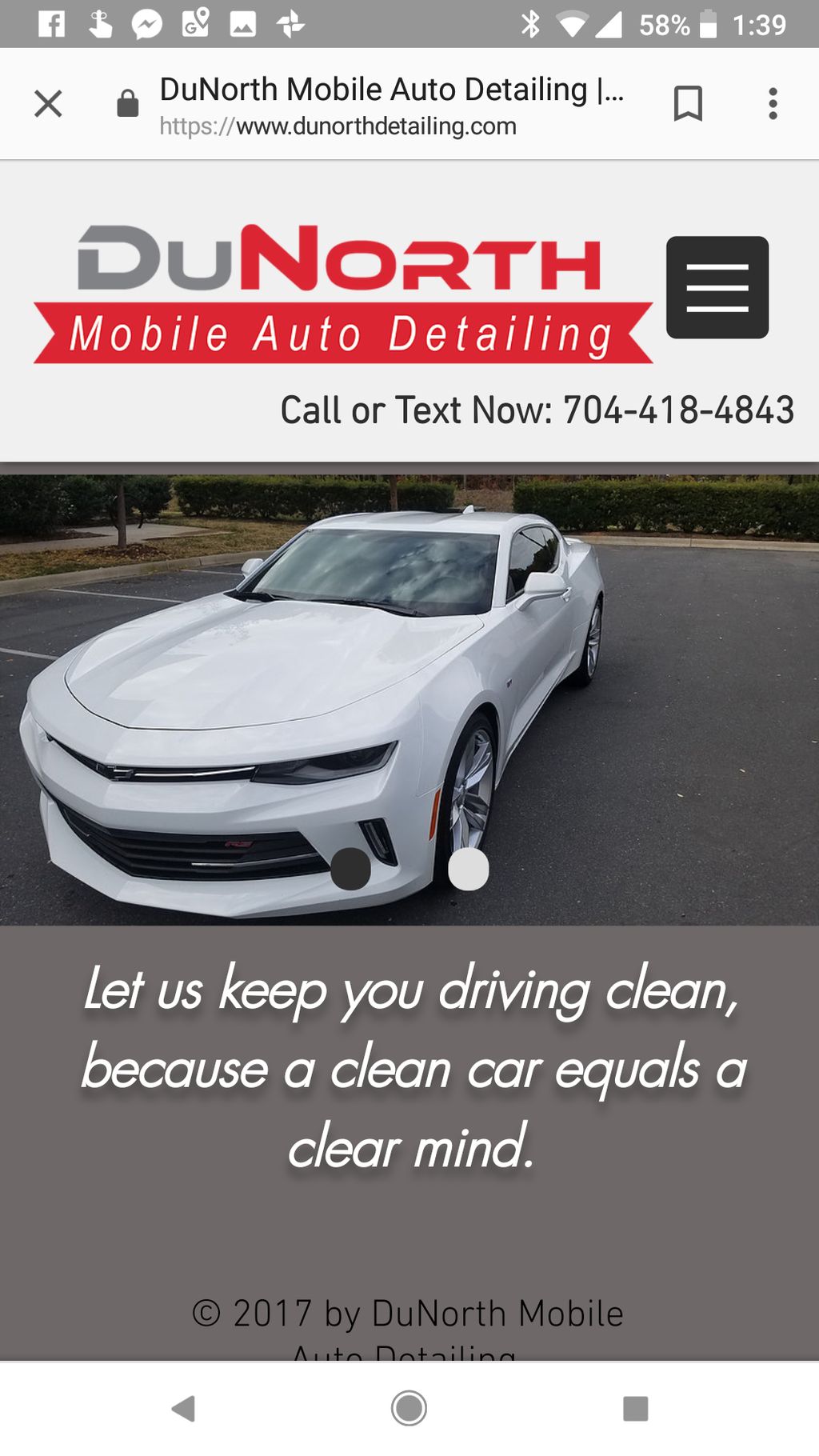 built website for mobile auto detailing service