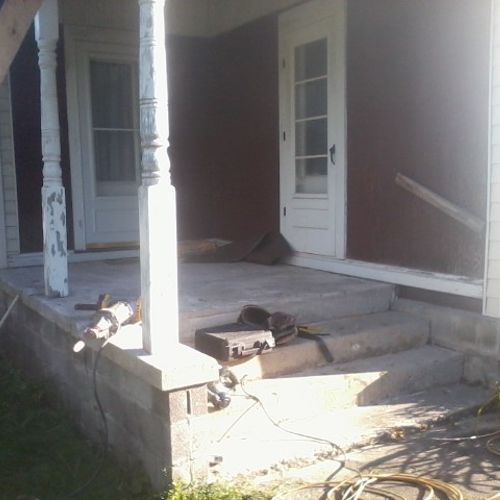 beginning of project remove existing porch (blue j