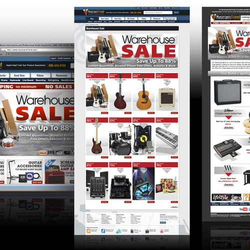 Annual Warehouse Sale: Including home page, email,