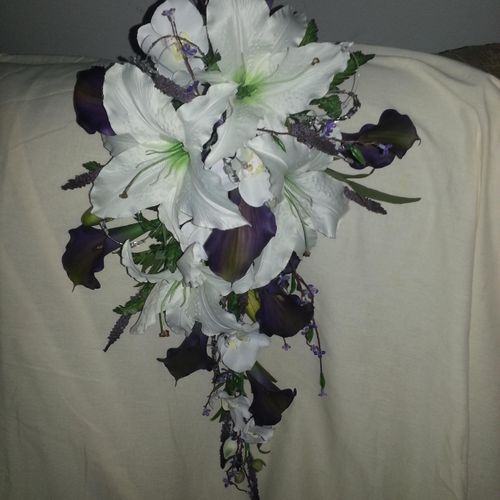 Silk bridal cascade bouquet