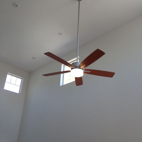 Large fan install on 25' ceiling.