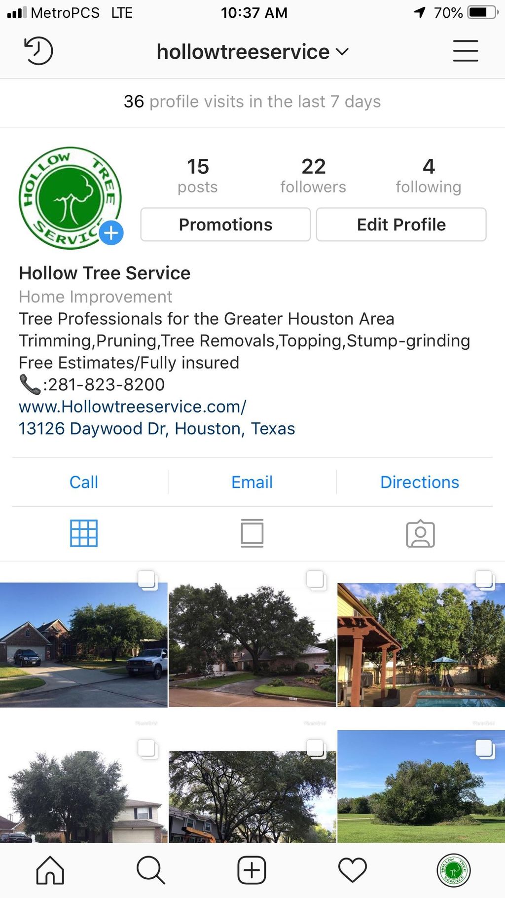 Follow us on Instagram! @Hollowtreeservice! 