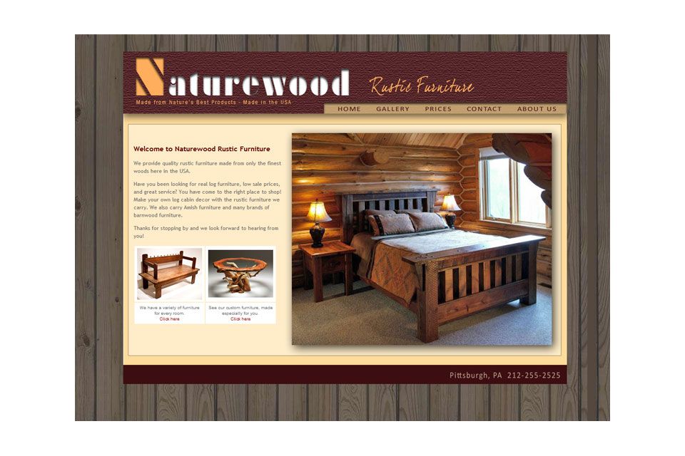 Website for small Wood Furniture Company