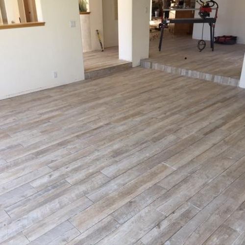 2,000 sq. feet of Wood Plank Tile flooring - Shell