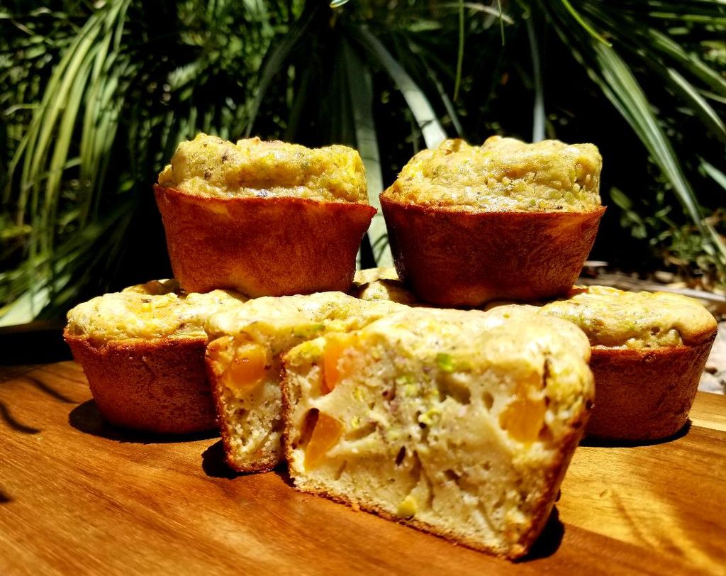 Peach pistachio clafoutis