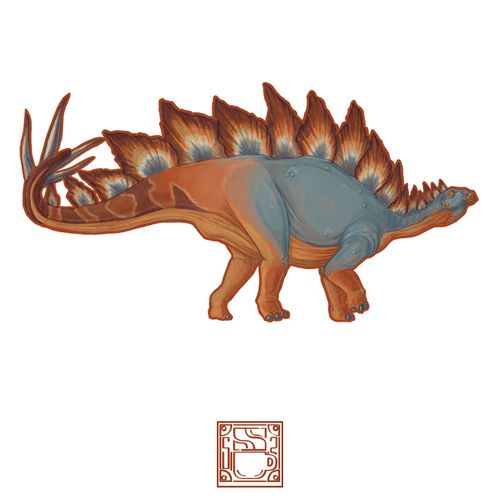 "Stegosaurus stenops" digital paint in Adobe Photo