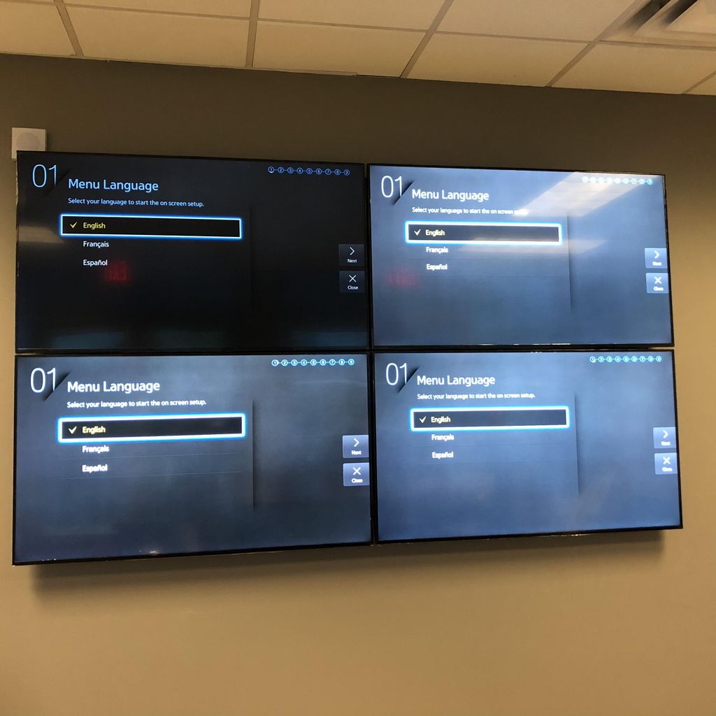 TVs mounted for office 