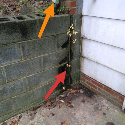 Retaining Wall Deterioration from Missing Gutter D