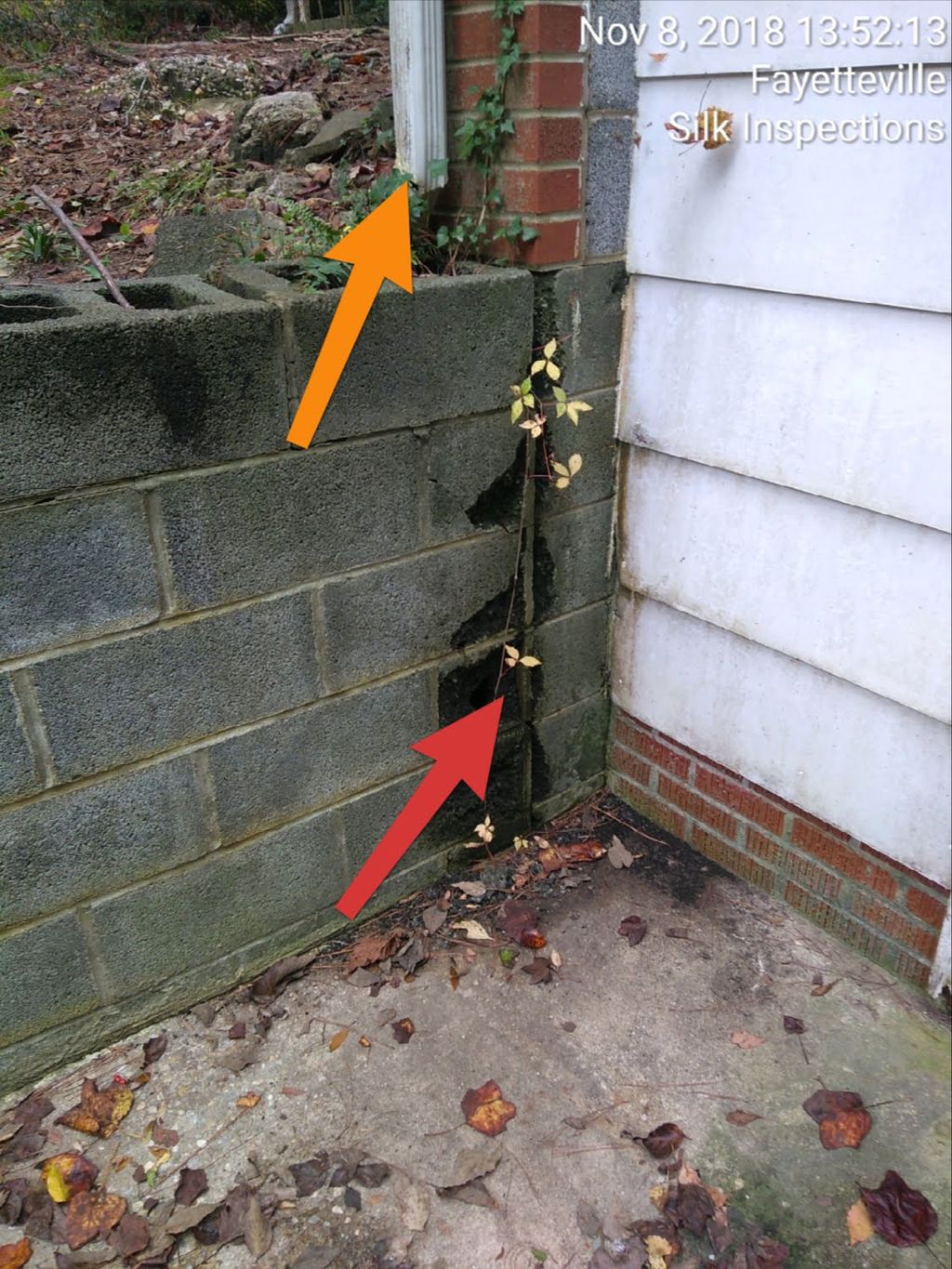 Retaining Wall Deterioration from Missing Gutter D