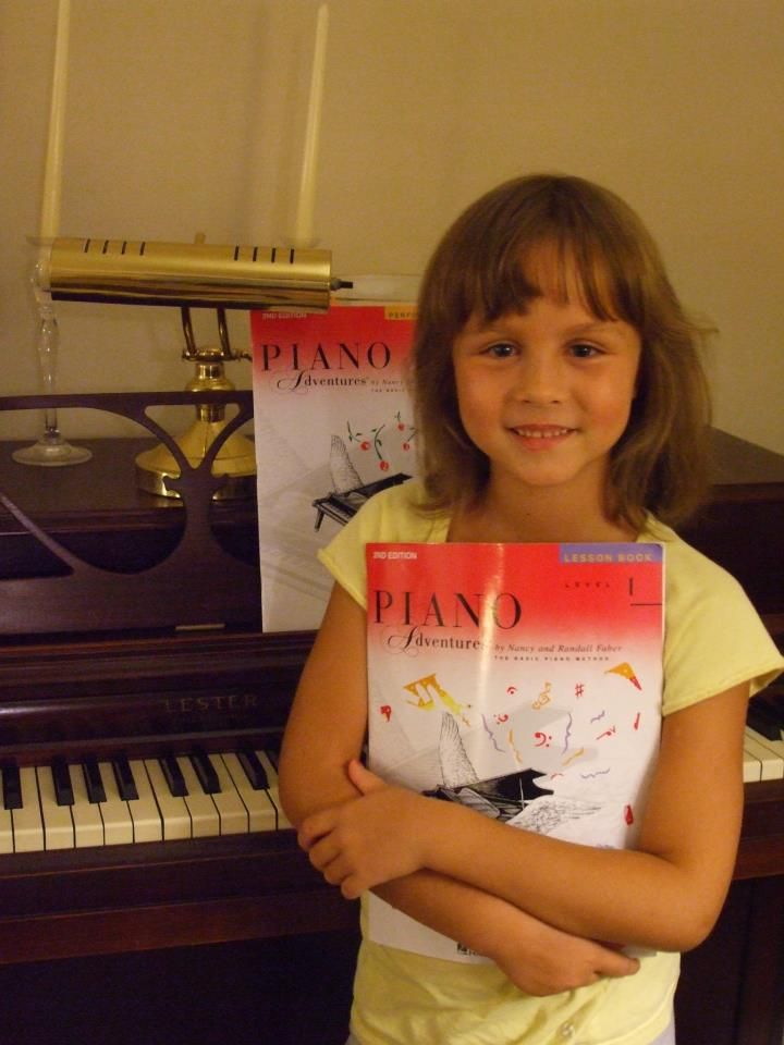 One of my students, excited about her first lesson