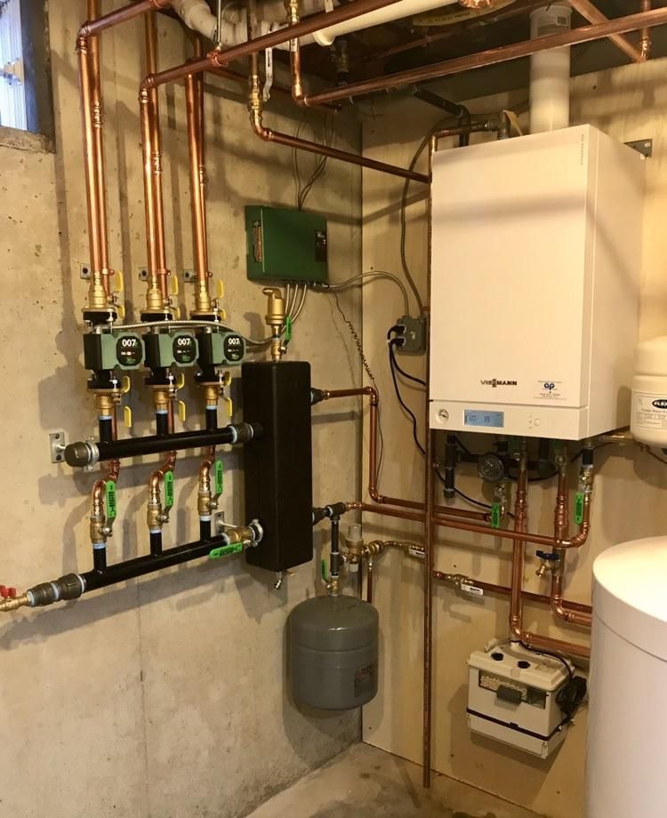 High efficiency wall mounted boiler install.