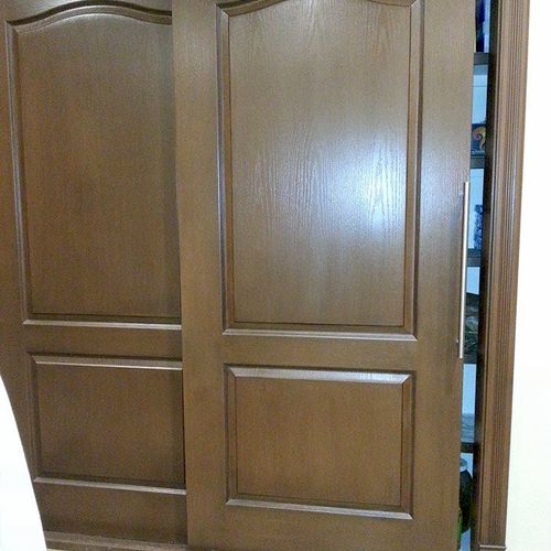 Pantry door stained