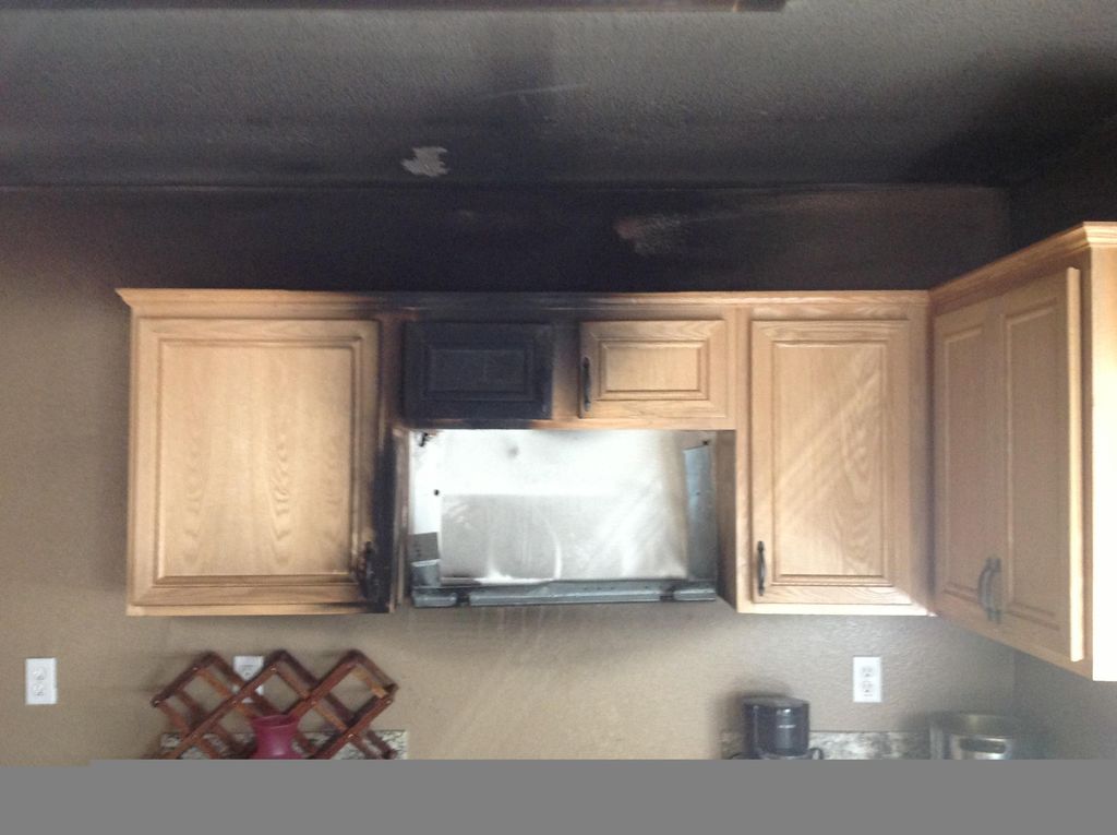 Dinner catches fire in the microwave, smoked out t