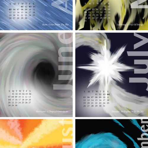 Sounds of Weather Calendar.
Created abstract desig